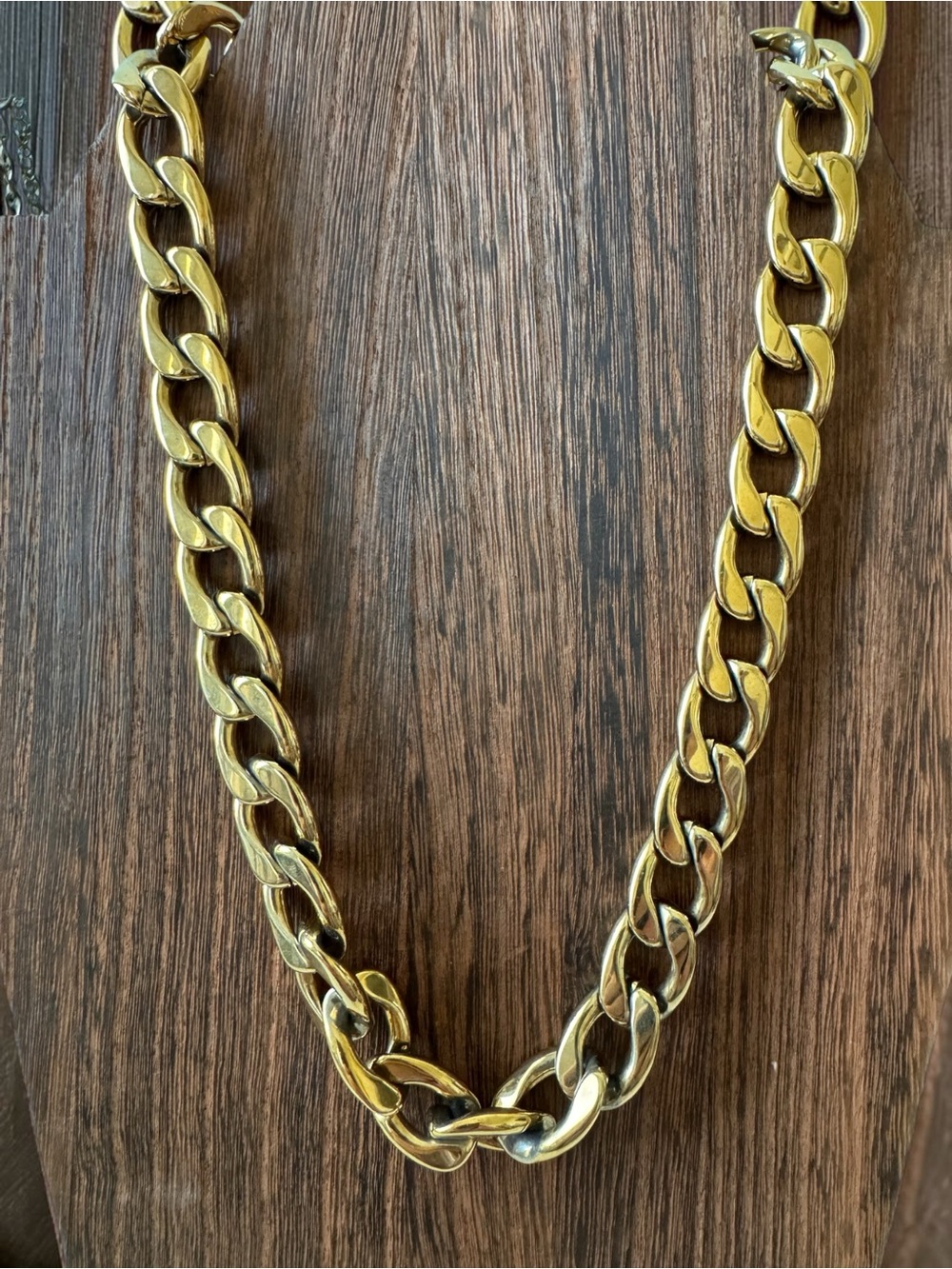18k Gold Plated Chunky Curb Link Chain Necklace